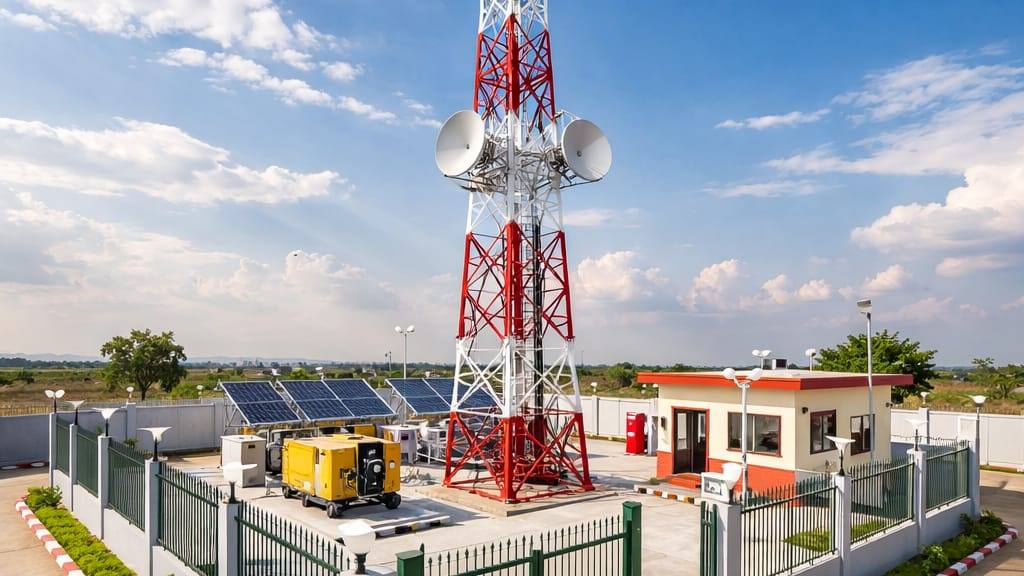 Site pylône et centrale solaire